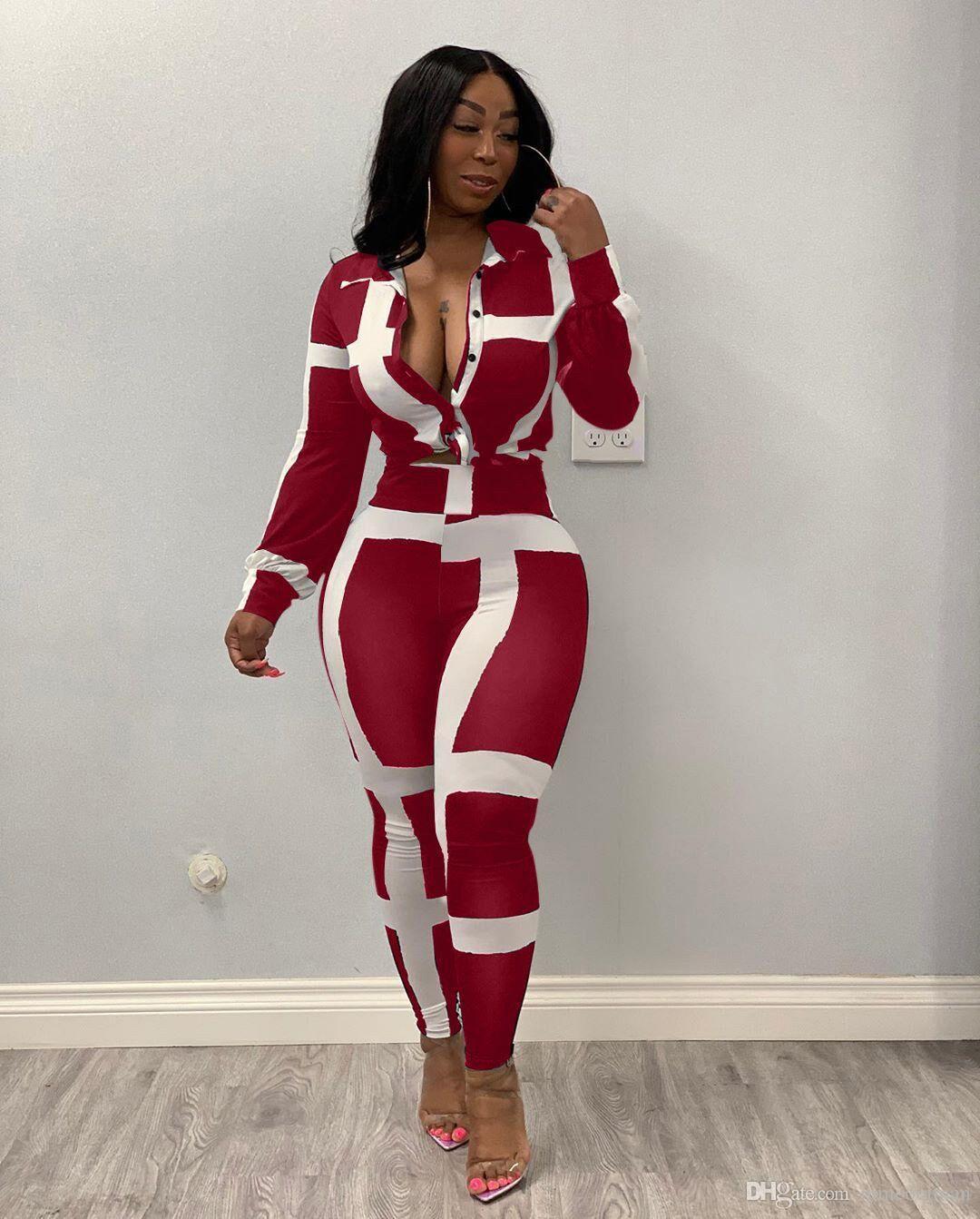 Women Designers Clothes 2023 two piece set pants printed stripes tracksuit top and club sexy outfits matching sets
