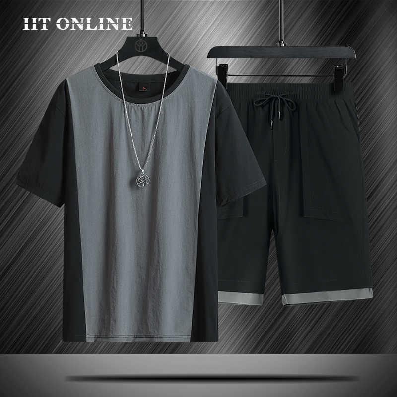 Men' Summer Casual Sets Tracksuit 2 Pieces Cotton Short Sleeve T-shirts+Shorts Fashion Men Sportswear Patchwork Running Suit 210603, Ywb8277k15black
Men' Summer Casual Sets Tracksuit 2 Pieces Cotton Short Sleeve T-shirts+Shorts Fashion Men Sportswear Patchwork Running Suit 210603, Ywb8277k15black