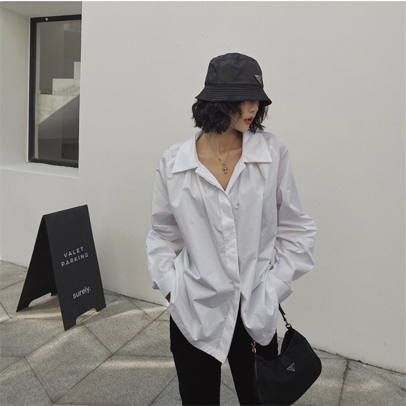 French Retro Loose OL Shirt High Quality Plus Women Blouses Korean Office Lady Elegance Long Sleeve Solid Tops 210421