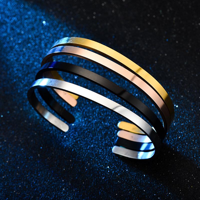 Bangle VOERYNT 4mm Fashion Stainless Steel Bracelet For Women C-shaped Open Glossy Band Jewelry Gift DC086, Black
Bangle VOERYNT 4mm Fashion Stainless Steel Bracelet For Women C-shaped Open Glossy Band Jewelry Gift DC086, Black