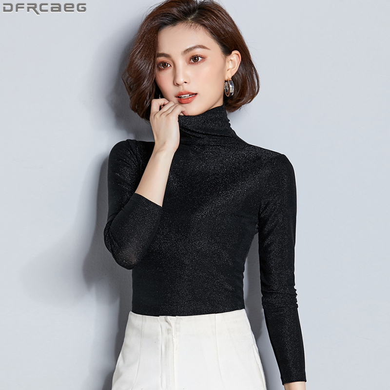 Turtleneck Bright Blouses Women 2021 Autumn New Stretch Plus Size Clothing Long Sleeve Shirts Streetwear Slim Tunic Ladies Tops, Black
Turtleneck Bright Blouses Women 2021 Autumn New Stretch Plus Size Clothing Long Sleeve Shirts Streetwear Slim Tunic Ladies Tops, Black