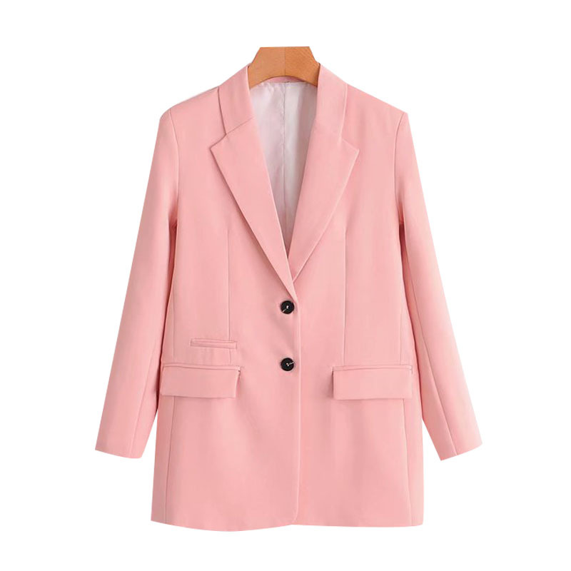 Women Fashion Office Wear Single Breasted Blazers Coat Vintage Long Sleeve Pockets Female Outerwear Chic Tops 210521, As picture
Women Fashion Office Wear Single Breasted Blazers Coat Vintage Long Sleeve Pockets Female Outerwear Chic Tops 210521, As picture