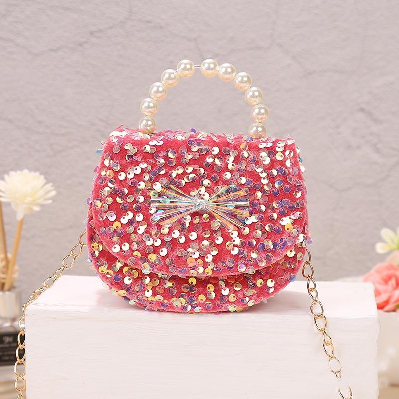 Korean Kids Mini Purses Handbags Cute Backpacks Shinny Sequin Girls Messenger Bag Baby Purse Party Hand Bag Gift