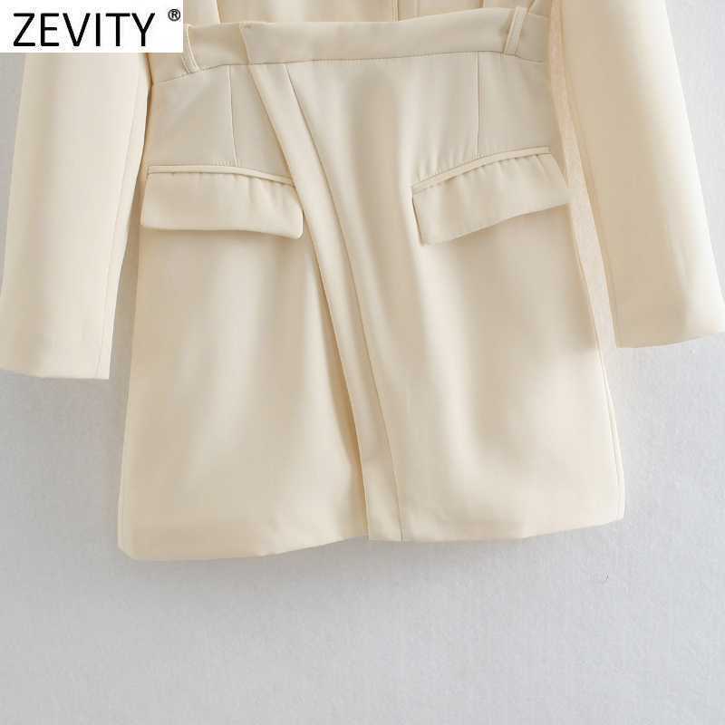 Zevity Women Elegant Notched Collar Solid Collar Business Shirtdress Female Long Sleeve Patchwork Vestido Chic Dresses DS8257 210603