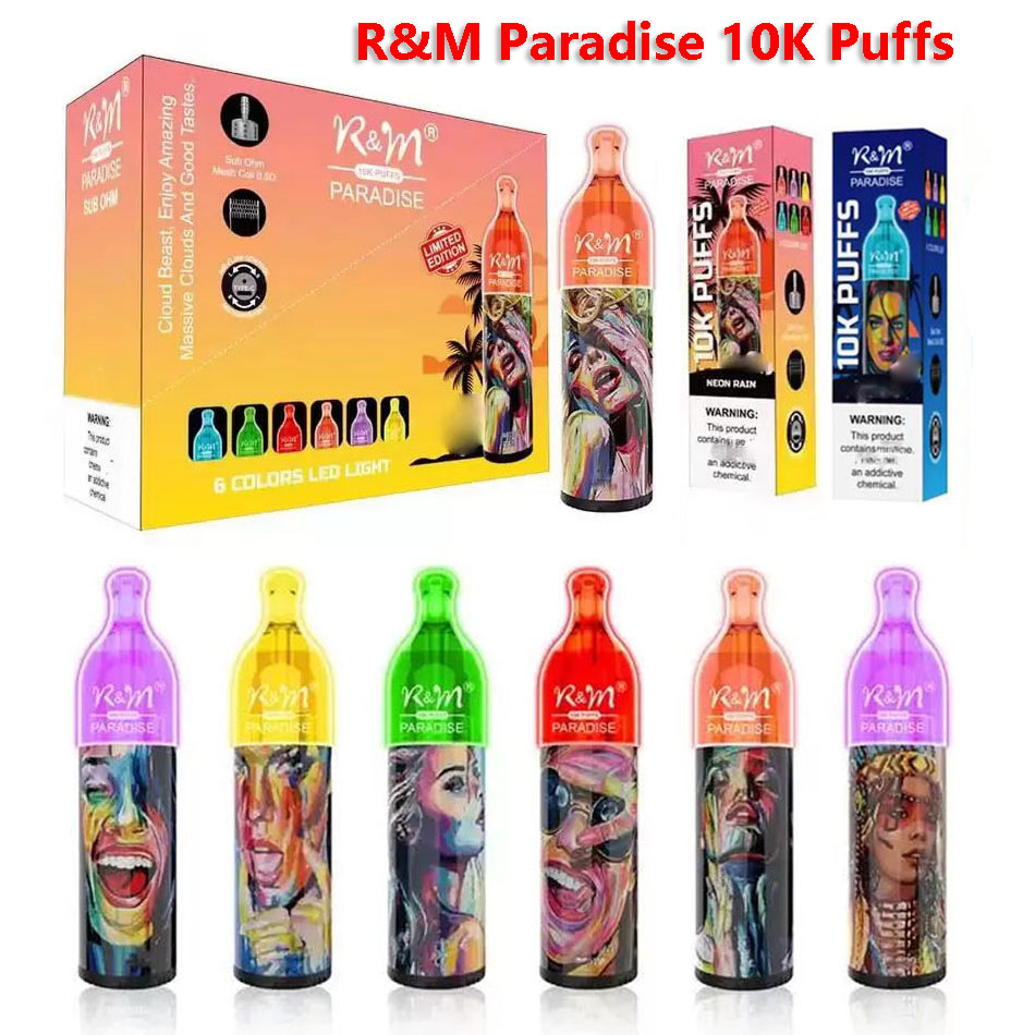 Original R&M Paradise 10K Puffs E Cigarettes Disposable Vape Pen Sub Ohm Mesh Coil 0.5ohm Massive Clouds Airflow Control Rechargeable Battery 12 Colors 10000 Puff RM
Original R&M Paradise 10K Puffs E Cigarettes Disposable Vape Pen Sub Ohm Mesh Coil 0.5ohm Massive Clouds Airflow Control Rechargeable Battery 12 Colors 10000 Puff RM