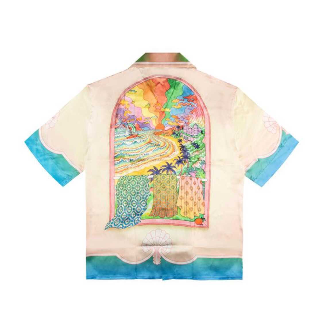 Casablanca Men's Casual Shirts 2021 New Island Scenery Color Temperament Satin Short Sleeve Shirt for Men and Women, Yellow
Casablanca Men's Casual Shirts 2021 New Island Scenery Color Temperament Satin Short Sleeve Shirt for Men and Women, Yellow