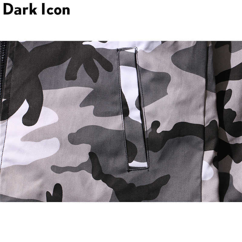 Twill Material Camouflage Jacket with Hoodie Autumn Think Style Camo Men's Jackets 210603