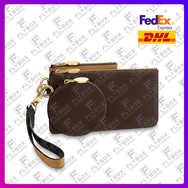 Woman Designer Luxury Fashion Casual TRIO Clutch Bags Key Pouch Wallet Coin Purse High Quality TOP 5A M68756 Handbag Fast Delivery, Brown flower / with dust bag gift box 
Woman Designer Luxury Fashion Casual TRIO Clutch Bags Key Pouch Wallet Coin Purse High Quality TOP 5A M68756 Handbag Fast Delivery, Brown flower / with dust bag gift box