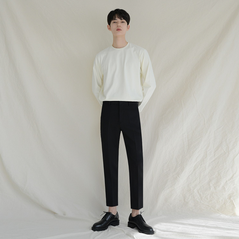 IEFB Korean Streetwear Suit Pants Spring Men's Non Iron Slim Back Elastic Waist Ankle-length Pants For Male 9Y5541 210524