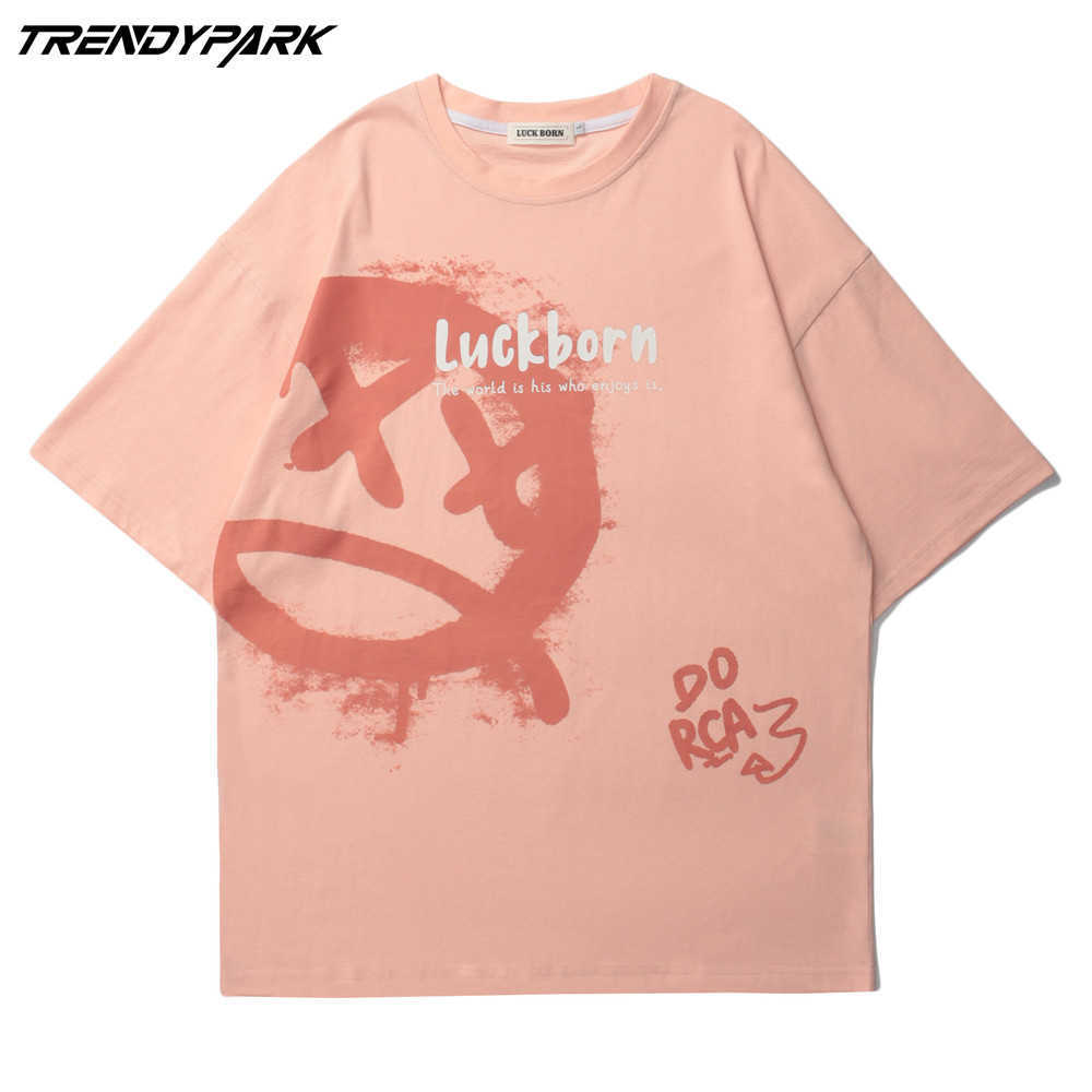 Men's T-shirt Summer Short Sleeve Graffiti Tee Hip Hop Oversized Cotton Casual Harajuku Streetwear Top Tshirts Clothing 210601