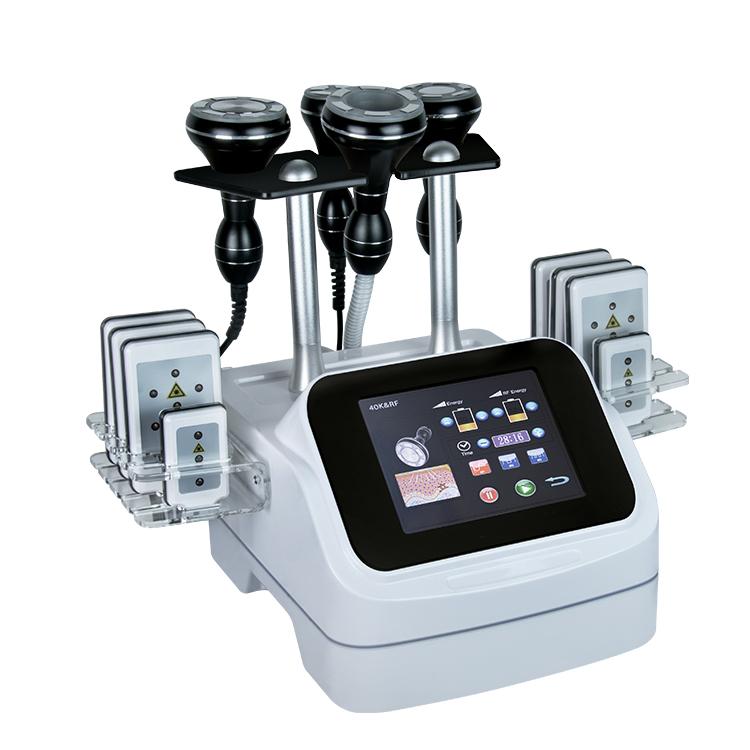 Portable Multifunctional 5 in 1 40KHZ Slimming with 8 lipolaser pads vacuum RF Cavitation lipolaser Cellulite Reduce Fat Lose Equipment