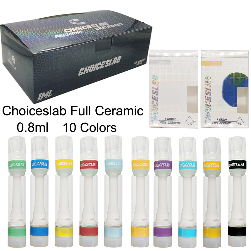 Choiceslab Vape Cartridges 0.8ml Empty Ceramic Atomizers 510 Thick Oil Cartridge Snap Lock Tip Glass Tank Vapes Pen Pure Taste Vaporizer Carts Choices Packaging Box
Choiceslab Vape Cartridges 0.8ml Empty Ceramic Atomizers 510 Thick Oil Cartridge Snap Lock Tip Glass Tank Vapes Pen Pure Taste Vaporizer Carts Choices Packaging Box