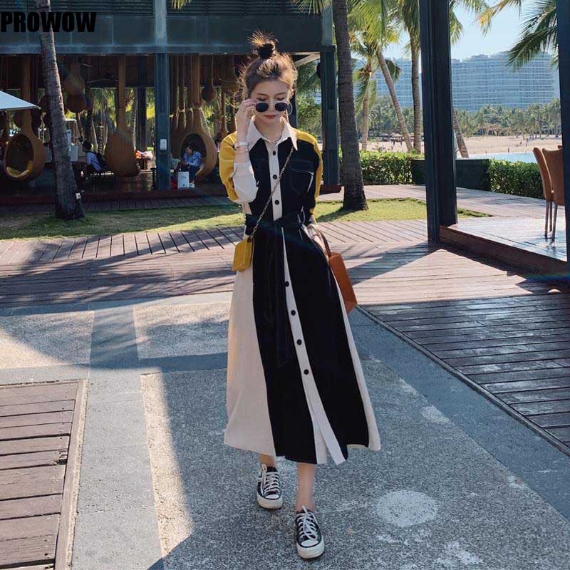 french elegant ladies color block dress korean fashion one-piece slim long sleeves dressses spring autumn 2021 new women dress, Black;gray
french elegant ladies color block dress korean fashion one-piece slim long sleeves dressses spring autumn 2021 new women dress, Black;gray