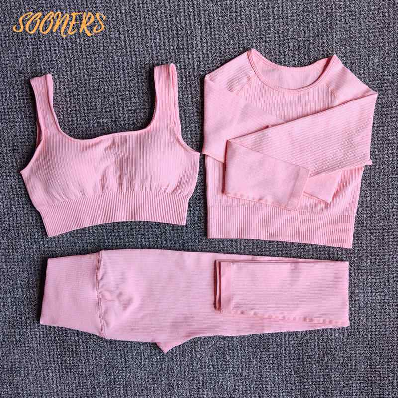 SOONERS Yoga Outfit Shaping Seamless High Waist Legging Fitness Sports Bras Long Sleeve Crop Top 2/3PCS Sportswear Workout Clothes Athletic Wear, Brapantsgray
SOONERS Yoga Outfit Shaping Seamless High Waist Legging Fitness Sports Bras Long Sleeve Crop Top 2/3PCS Sportswear Workout Clothes Athletic Wear, Brapantsgray