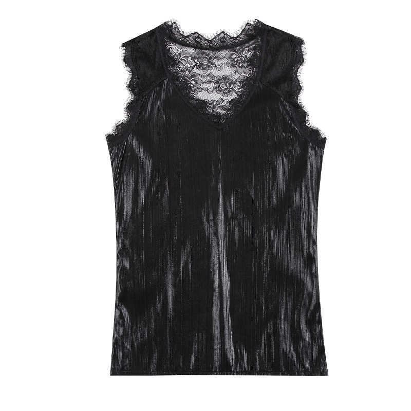 Summer Korean Fashion Silk Tank Top Women Satin Office Lady Lace Solid Plus Size XXXL/4XL White Clothing for 210531