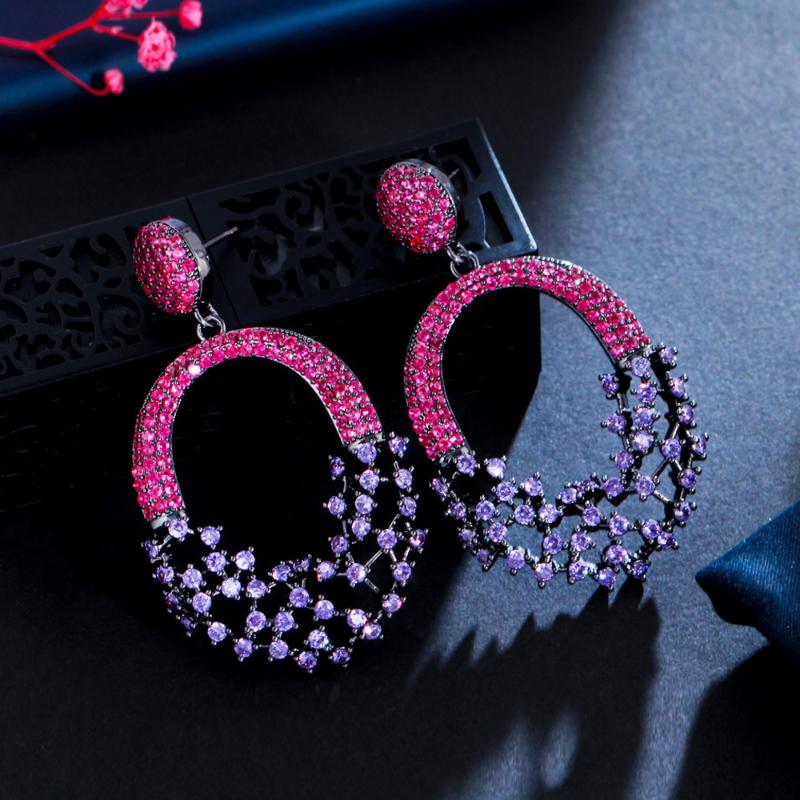 Dangle & Chandelier CWWZircons Elegant Hollow Out Purple Red Cubic Zirconia Crystal Engagement Wedding Earrings For Women Dress Jewelry CZ98, Silver
Dangle & Chandelier CWWZircons Elegant Hollow Out Purple Red Cubic Zirconia Crystal Engagement Wedding Earrings For Women Dress Jewelry CZ98, Silver