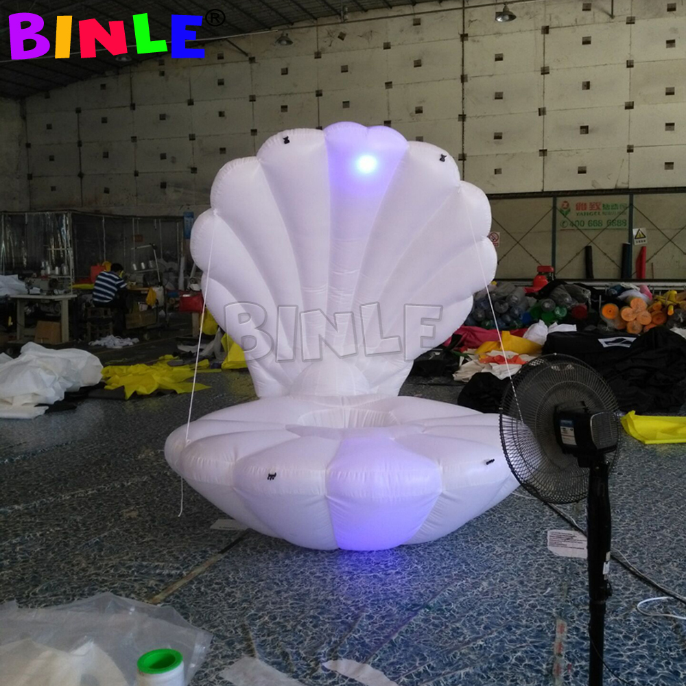 Advertising Promotion inflatable sea shell with LED lights clam giant Mermaid stage dance parade decoration