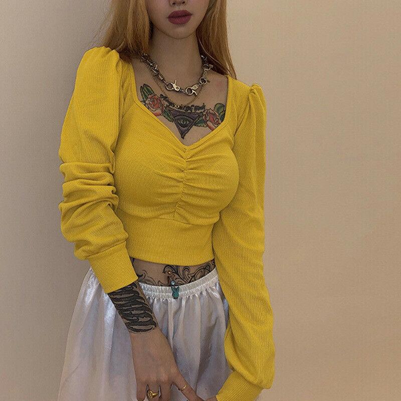 Women' T-Shirt Fashion Women Stretch T-shirts Lady Retro Short Tees Tank Crop Tops Vest Long Sleeve, Black
Women' T-Shirt Fashion Women Stretch T-shirts Lady Retro Short Tees Tank Crop Tops Vest Long Sleeve, Black