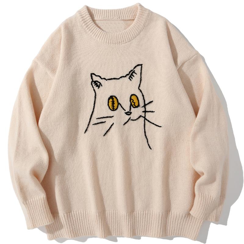 Men's Sweaters LACIBLE Autumn Winter Sweater Men Cartoon Kitten Embroidered Knitted Fashion Harajuku Casual Cat Pullover Cotton, White;black
Men's Sweaters LACIBLE Autumn Winter Sweater Men Cartoon Kitten Embroidered Knitted Fashion Harajuku Casual Cat Pullover Cotton, White;black