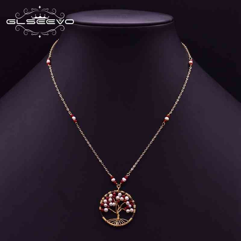 GLSEEVO Original Design Natural Pearl Red Glass Tree Pendant Boho Necklace Women Adjustable Jewelry Gifts For Best Friend GN0213
GLSEEVO Original Design Natural Pearl Red Glass Tree Pendant Boho Necklace Women Adjustable Jewelry Gifts For Best Friend GN0213