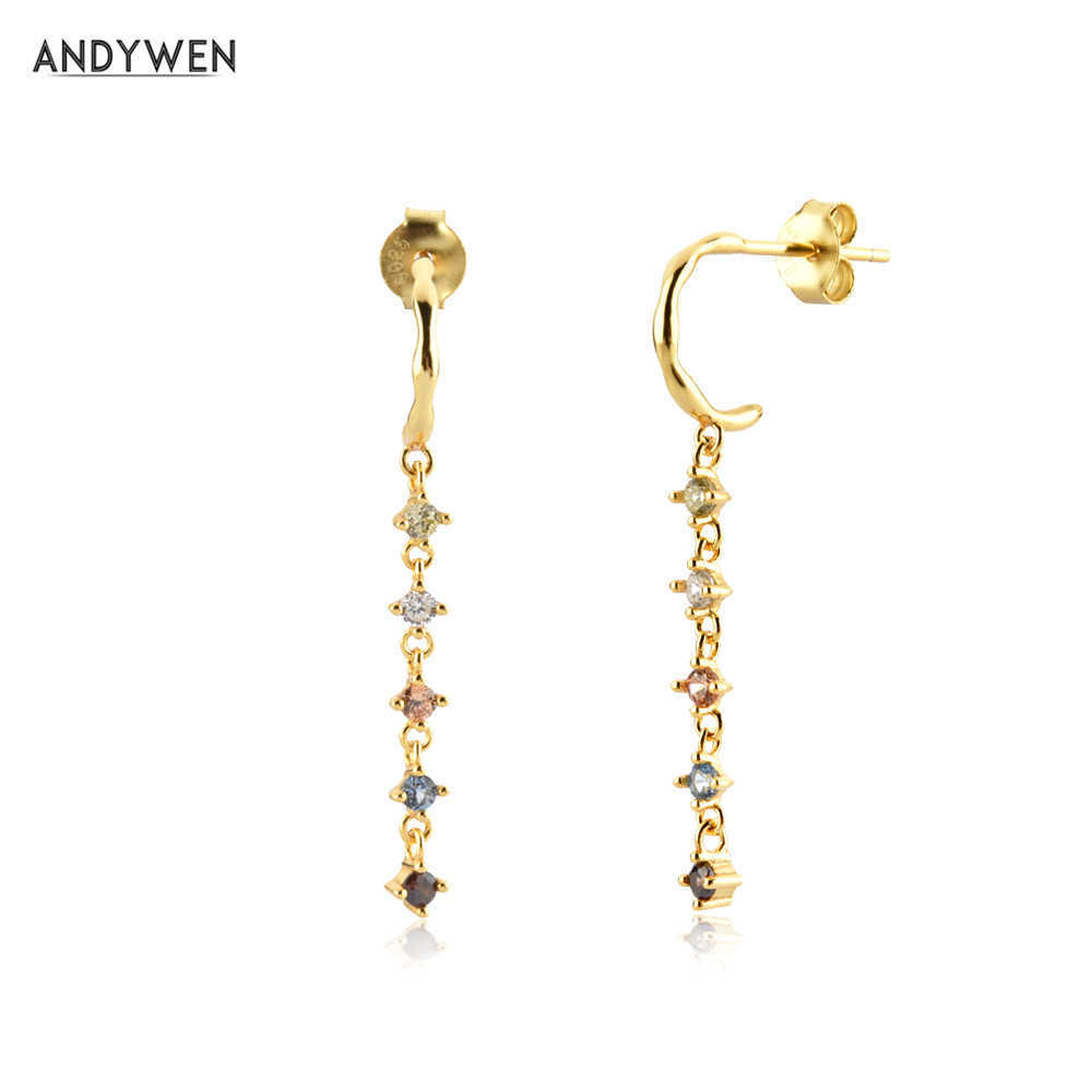 ANDYWEN 925 Sterling Silver Long Chain Drop Earring Sage Pendienete Fine Jewelry Rainbow CZ Crystal Rock Punk Clips 210608
ANDYWEN 925 Sterling Silver Long Chain Drop Earring Sage Pendienete Fine Jewelry Rainbow CZ Crystal Rock Punk Clips 210608
