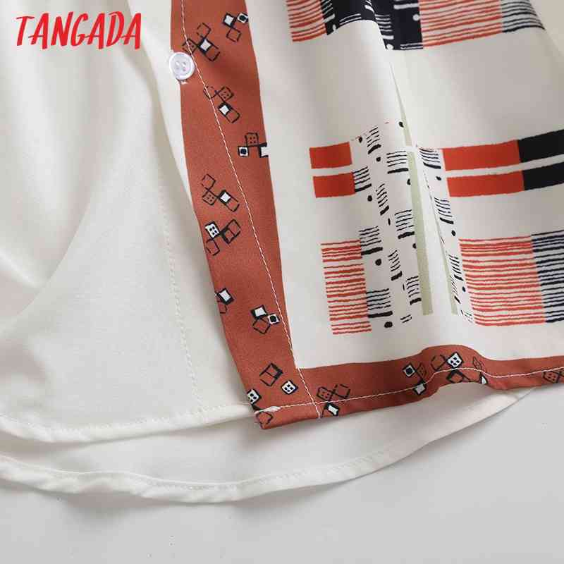 Spring Women Patchwork Print Oversized Blouse Long Sleeve Chic Female Office Lady Shirt Blusas Femininas WF30 210416