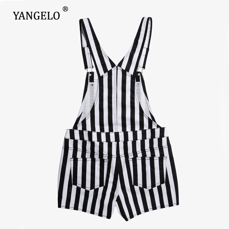 Yangelo Striped Shortalls Women Harajuku High Waist Casual Sexy Suspenders Shorts for Gothic Girls Strap Short Jumpsuit 220228
