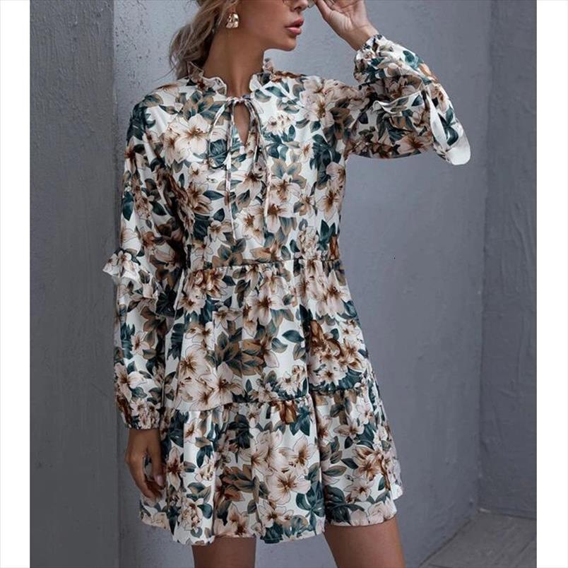 Ruffles Floral Print Long Sleeve Women Dresses Short Spring Autumn Casual Boho Lace Up V Neck A Line Mini, Black;gray
Ruffles Floral Print Long Sleeve Women Dresses Short Spring Autumn Casual Boho Lace Up V Neck A Line Mini, Black;gray