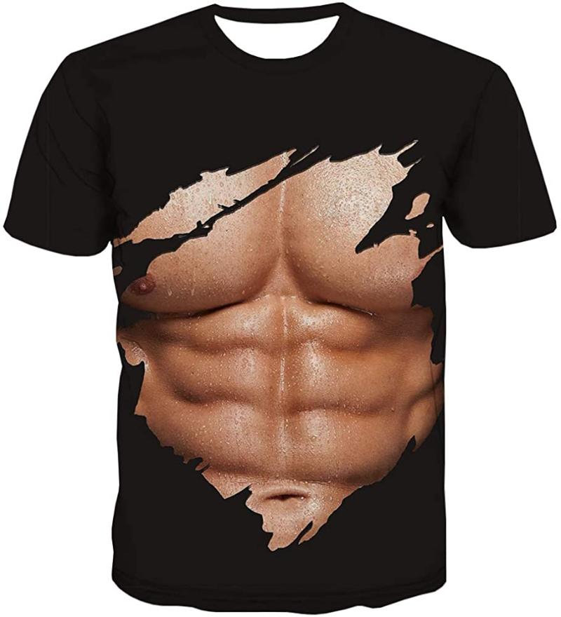 Men's T-Shirts Summer Men T-shirt Muscle Tee Shirts For Funny With Abdominal 3D Printed Graphics High Quality Cotton Tops, Black
Men's T-Shirts Summer Men T-shirt Muscle Tee Shirts For Funny With Abdominal 3D Printed Graphics High Quality Cotton Tops, Black