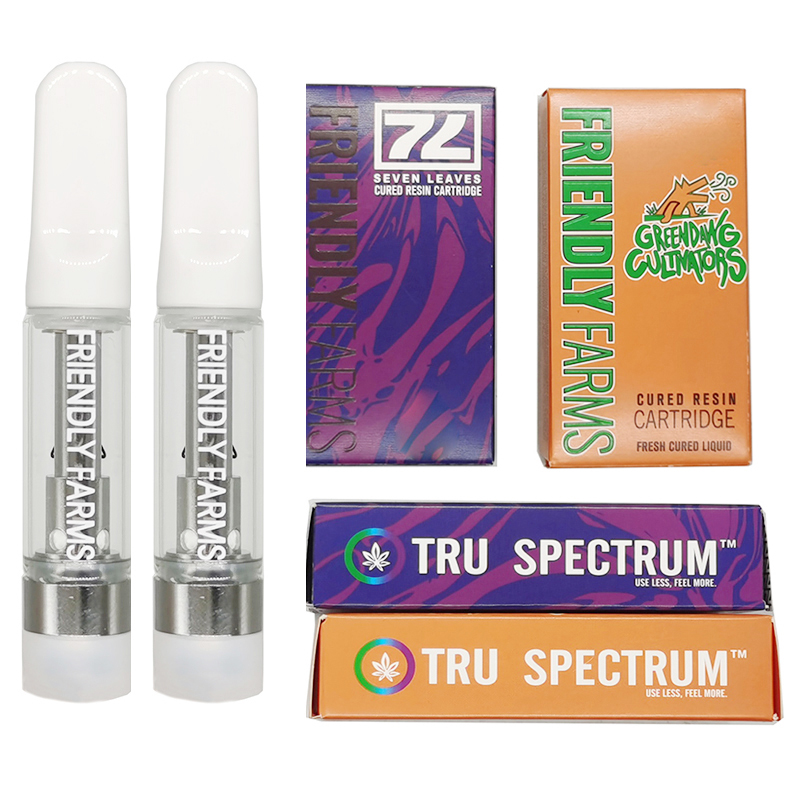 Friendly Farm Vape Cartridges 0.8ml Thick Oil Cartridge Atomizers 510 Thread Vapes Carts Vaporizer Pens with PVC Tube 2 Colors Packaging Box
Friendly Farm Vape Cartridges 0.8ml Thick Oil Cartridge Atomizers 510 Thread Vapes Carts Vaporizer Pens with PVC Tube 2 Colors Packaging Box