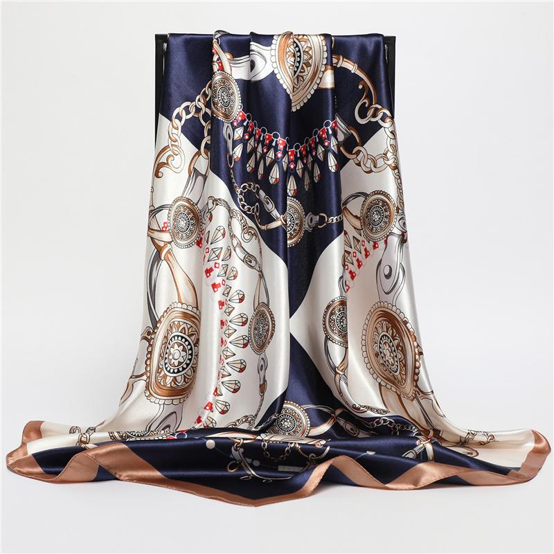 Scarves Print Women Scarf Silk Square Hairband Lady Fashion Female Foulard Shawl Wraps Neckerchief Bandana 2021 Summer 
Scarves Print Women Scarf Silk Square Hairband Lady Fashion Female Foulard Shawl Wraps Neckerchief Bandana 2021 Summer