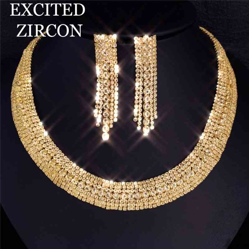 Dropship Fashion Luxury Bridal s for Women Rhinestone Crystal Necklace Earrings Brides Party Wedding Jewelry Set, Silver plated
Dropship Fashion Luxury Bridal s for Women Rhinestone Crystal Necklace Earrings Brides Party Wedding Jewelry Set, Silver plated
