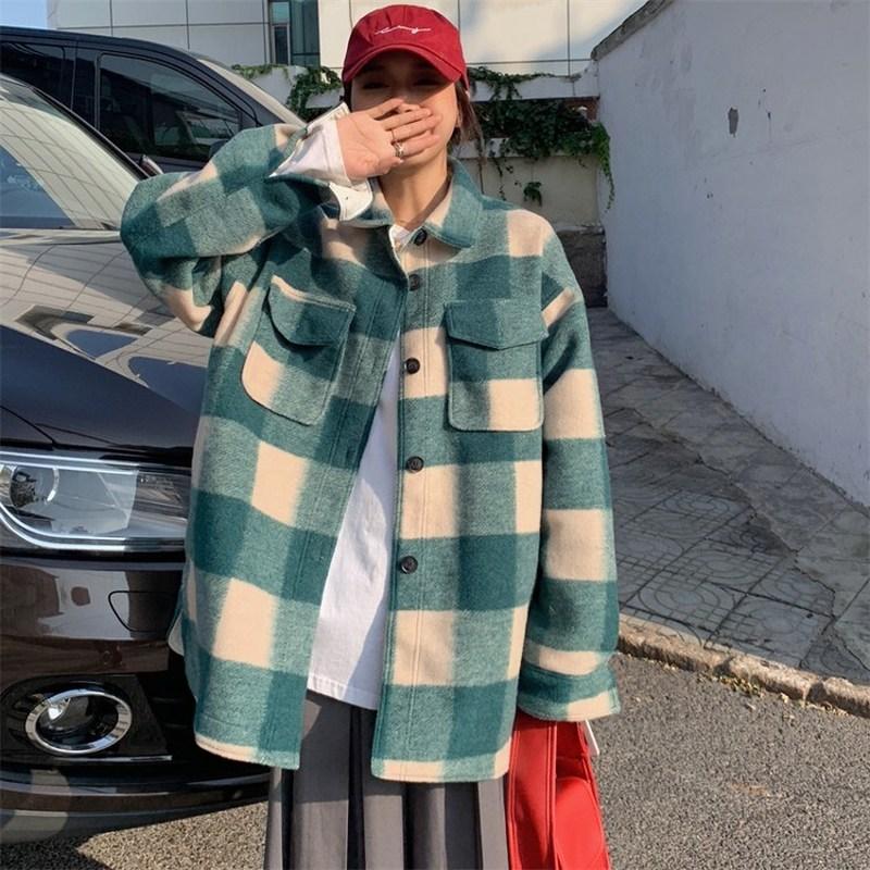 Women's Wool & Blends 2021 Autumn Contrast Color Plaid Woolen Coat Turn-down Collar Loose Buttoned Winter Jackets Women Fashion Elegant Outw, Pink
Women's Wool & Blends 2021 Autumn Contrast Color Plaid Woolen Coat Turn-down Collar Loose Buttoned Winter Jackets Women Fashion Elegant Outw, Pink
