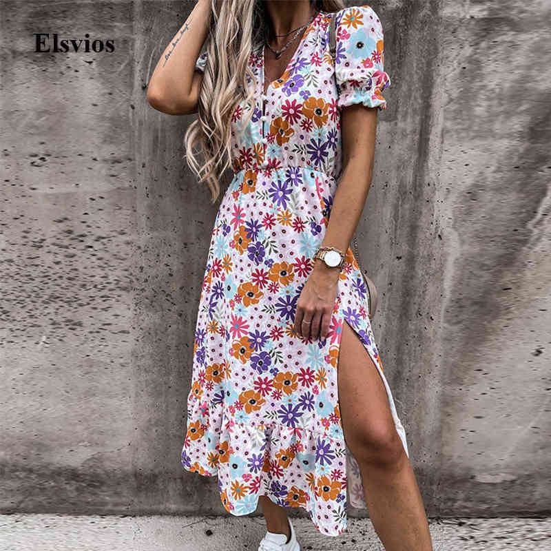 Casual Dresses 2021 Elegant Summer Lady Short Sleeve Slit Maxi Fashion Floral Print Beach Party Women Sexy V Neck Button Long HPIP, 04 print
Casual Dresses 2021 Elegant Summer Lady Short Sleeve Slit Maxi Fashion Floral Print Beach Party Women Sexy V Neck Button Long HPIP, 04 print