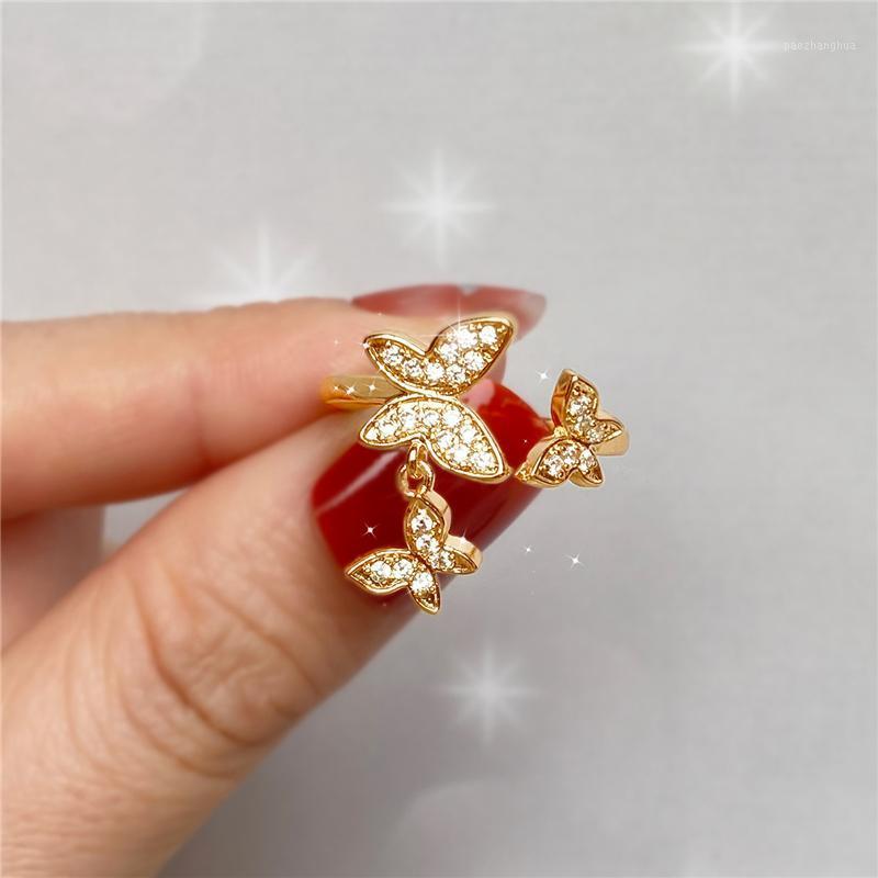 Wedding Rings Fashion Elegant Crystal Butterfly For Women Korean Sweet Romantic Rhinestone Open Ring Engagement Accessoris, Slivery;golden
Wedding Rings Fashion Elegant Crystal Butterfly For Women Korean Sweet Romantic Rhinestone Open Ring Engagement Accessoris, Slivery;golden