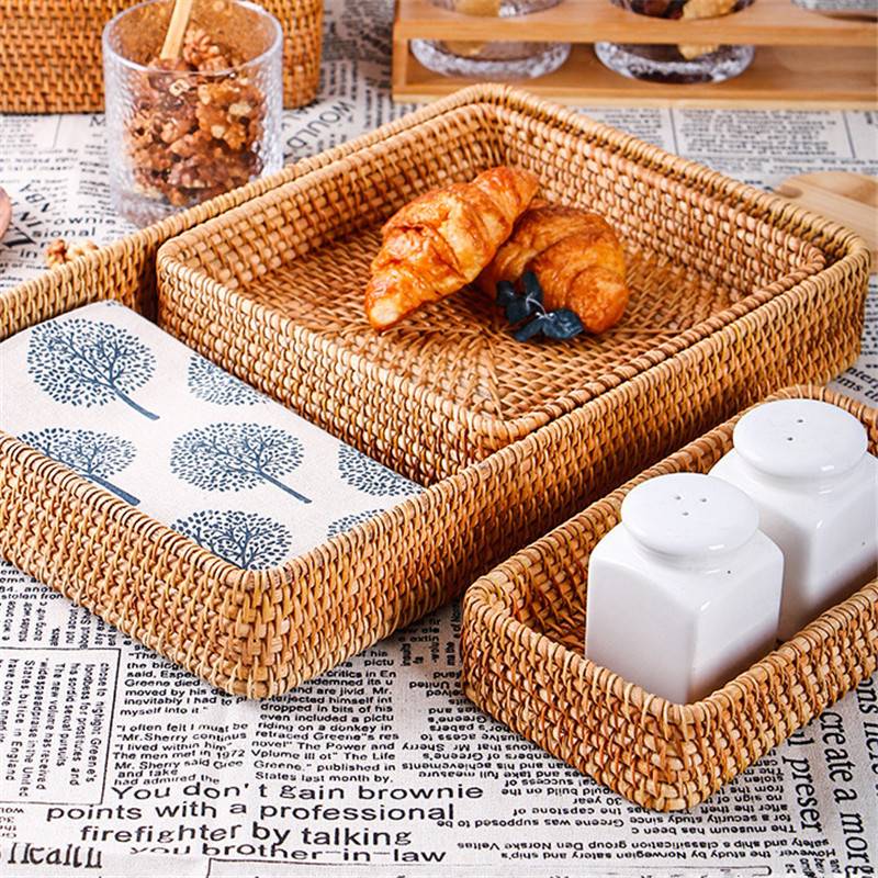 Hand-Woven Storage Basket Rattan Storage Tray Wicker Baskets Bread Fruit Food Breakfast Dispay Box Handicrafts Home Decoration
Hand-Woven Storage Basket Rattan Storage Tray Wicker Baskets Bread Fruit Food Breakfast Dispay Box Handicrafts Home Decoration