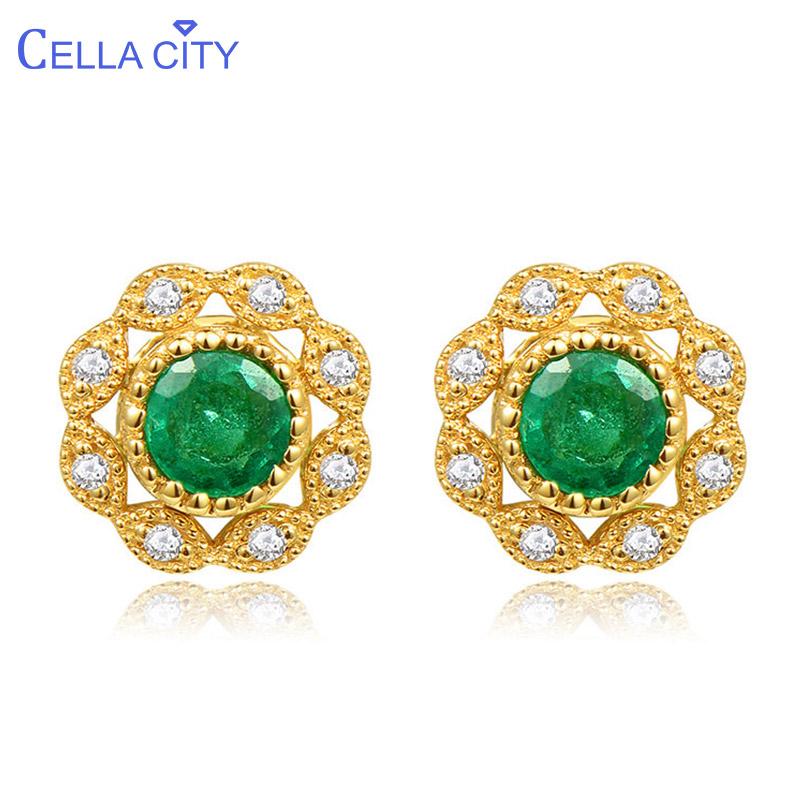 Stud Cellacity Luxury Design Flower Shaped Silver 925 Jewelry Gemstones Earrings For Women Emerald Ear Studs Anniversary Wholesale, Golden;silver
Stud Cellacity Luxury Design Flower Shaped Silver 925 Jewelry Gemstones Earrings For Women Emerald Ear Studs Anniversary Wholesale, Golden;silver