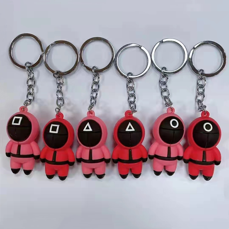 Squid Game Keychain Pendant Little Red Masked Man Fidget Toys Silicone Gadgets Popular Toy Anime Surrounding Wooden People Pontang PVC Keyring 3D Mini Doll Gift
Squid Game Keychain Pendant Little Red Masked Man Fidget Toys Silicone Gadgets Popular Toy Anime Surrounding Wooden People Pontang PVC Keyring 3D Mini Doll Gift