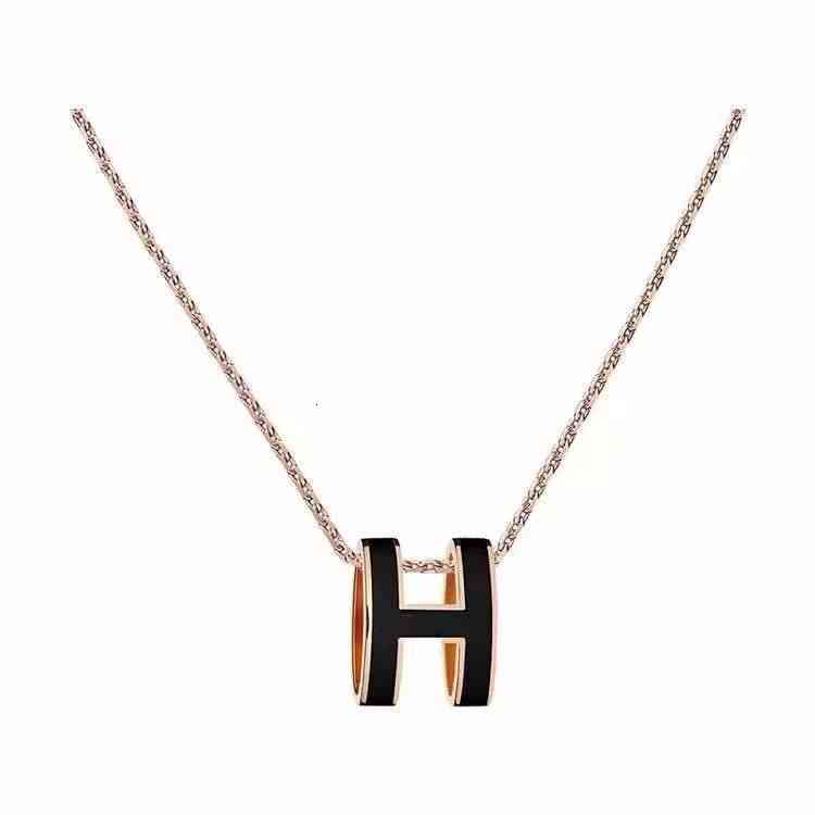 Rose Gold High Quality Necklace Female Letter Clavicle Cain Wite Enamel Mini Small Large