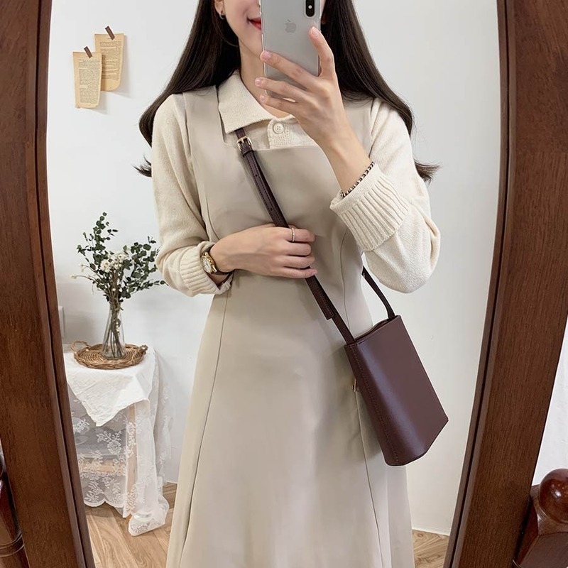 Female Solid Vintage Dress Autumn Boho Party Sleeveless Bandage Women Medium-Length es Long Robe Vestido 11607 210510