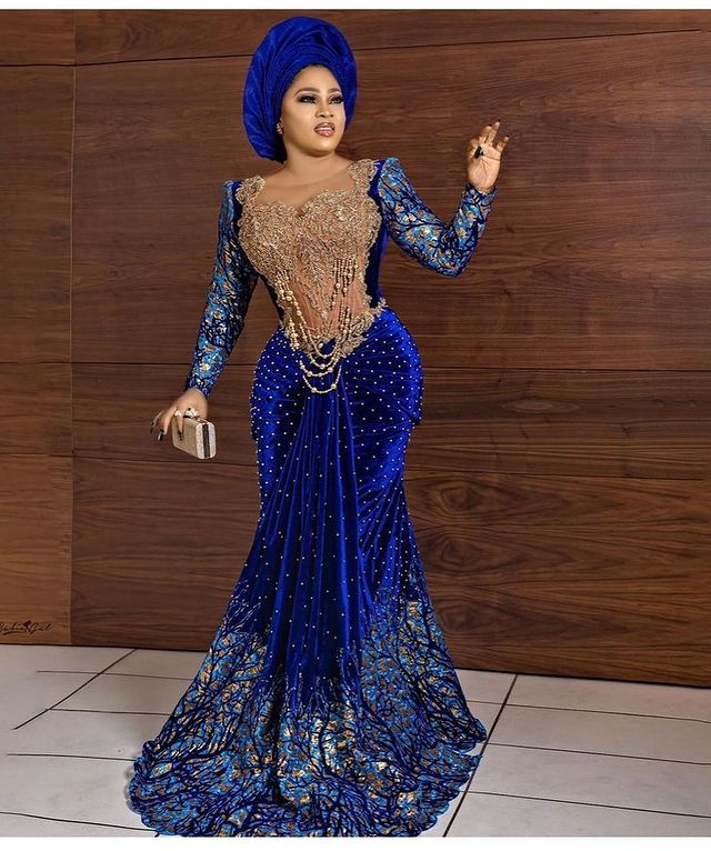 plus size arabic aso ebi luxurious mermiad sexy prom dresses sheer neck velvet evening formal party second reception gowns dress zj21