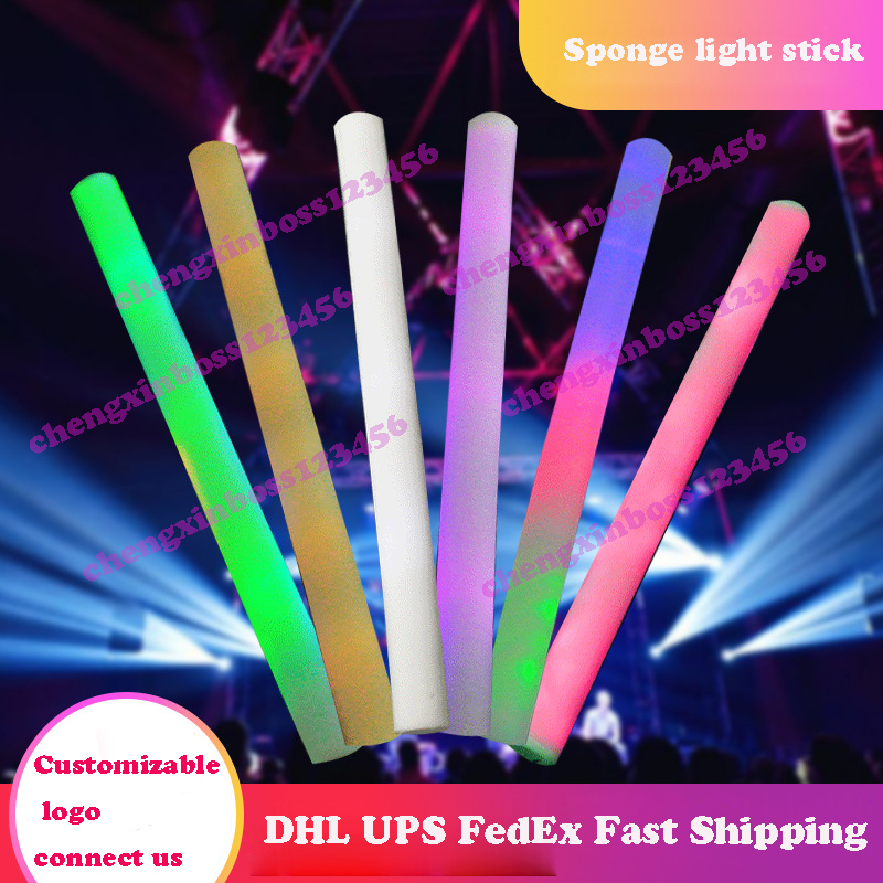 

Colorful Sponge Glow Stick Toy Bar Event Party Flash Luminous Sticks Concert Cheer Led rod Kids Christmas Carnival Toys