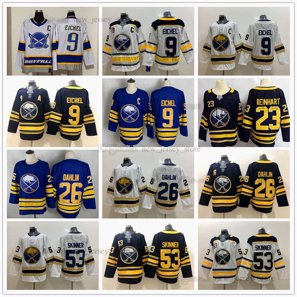 Reverse Retro Ice Hockey 9 Jack Eichel Jerseys 50th Gold White 26 Rasmus Dahlin 53 Jeff Skinner Jersey 23 Sam Reinhart Navy Blue, As picture
Reverse Retro Ice Hockey 9 Jack Eichel Jerseys 50th Gold White 26 Rasmus Dahlin 53 Jeff Skinner Jersey 23 Sam Reinhart Navy Blue, As picture