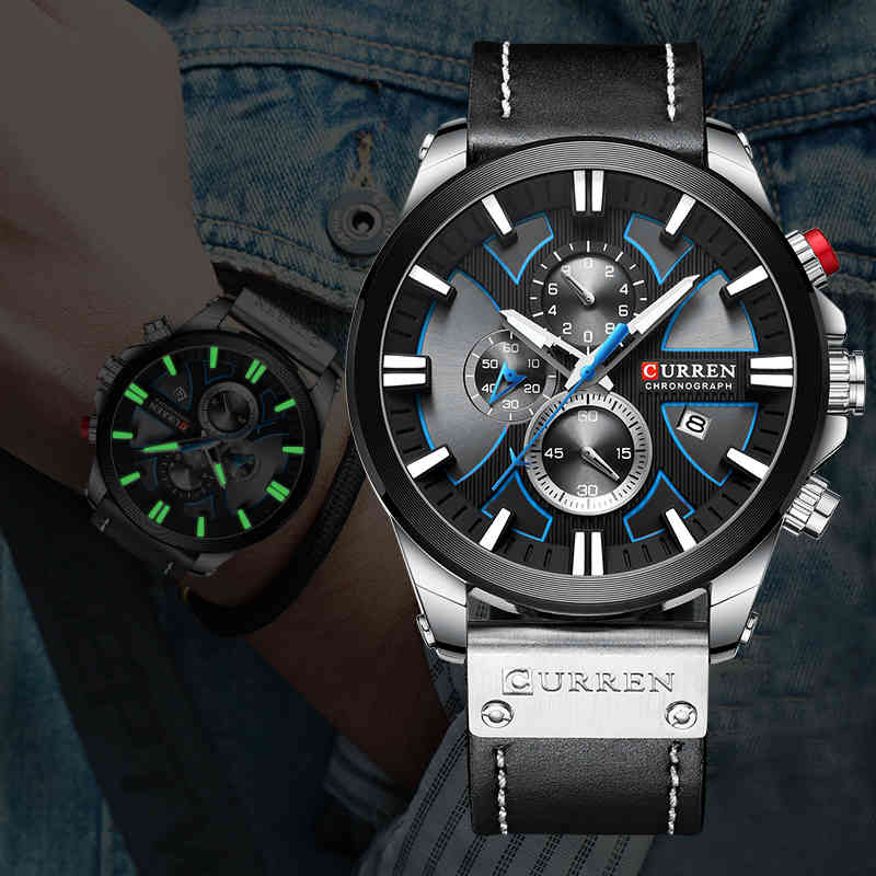 CURREN Luxury Brand Mens Watch Chronograph Business Watches Men Leather Quartz Clock Male Sports Wristwatch Relogio Masculino 210517, Brown black
CURREN Luxury Brand Mens Watch Chronograph Business Watches Men Leather Quartz Clock Male Sports Wristwatch Relogio Masculino 210517, Brown black