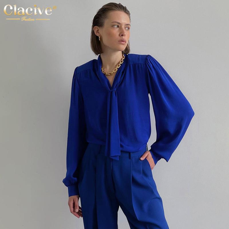 Women' Two Piece Pants Clacive Fashion Blue High Waist Set Women Casual Long Sleeve Blouse Wide Trousers Suit Elegant Slim Pant
Women' Two Piece Pants Clacive Fashion Blue High Waist Set Women Casual Long Sleeve Blouse Wide Trousers Suit Elegant Slim Pant