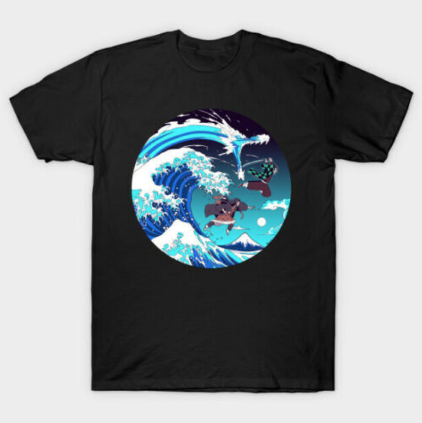 R1 Breath Of Great Wave Off Kanagawa Demon Slayer Anime Japanese Black T-Shirt, White;black
R1 Breath Of Great Wave Off Kanagawa Demon Slayer Anime Japanese Black T-Shirt, White;black