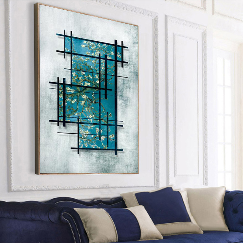 Chinese Style Oil Painting Van Gogh Blossom Flower Decorative Painting For Corridor Living Room Modern Wall Art Nordic Posters