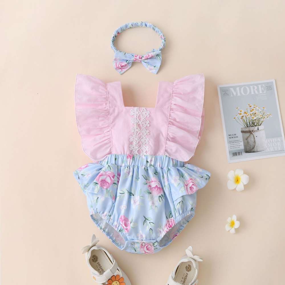 Ins children's summer lace sleeveless backless print one-piece creeping suit 3-piece Set + bow, White
Ins children's summer lace sleeveless backless print one-piece creeping suit 3-piece Set + bow, White