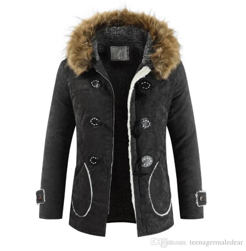 Winter Thick Hooded Mens Coats Autumn Long Sleeve Solid Color Mens Jackets With Horn Button Fashion Male Clothing, Black;brown
Winter Thick Hooded Mens Coats Autumn Long Sleeve Solid Color Mens Jackets With Horn Button Fashion Male Clothing, Black;brown