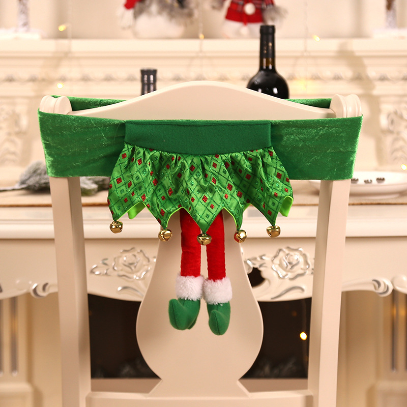 Christmas Chair Cover New Santa Claus Table decoration cute Belt Chair Cover Elf Girl Skirt